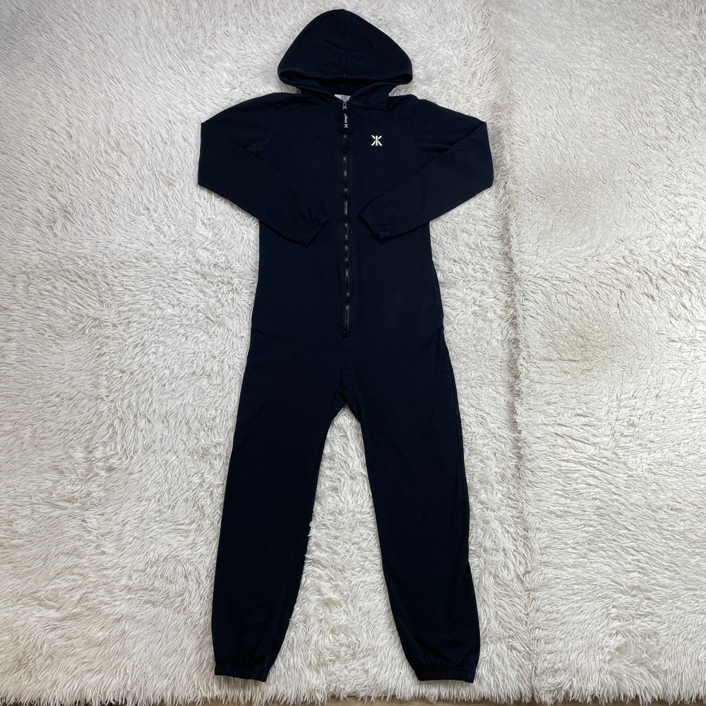 Onepiece Jumpsuit Unisex Small Black Original Onesie Hooded Zipped 100% Cotton S
